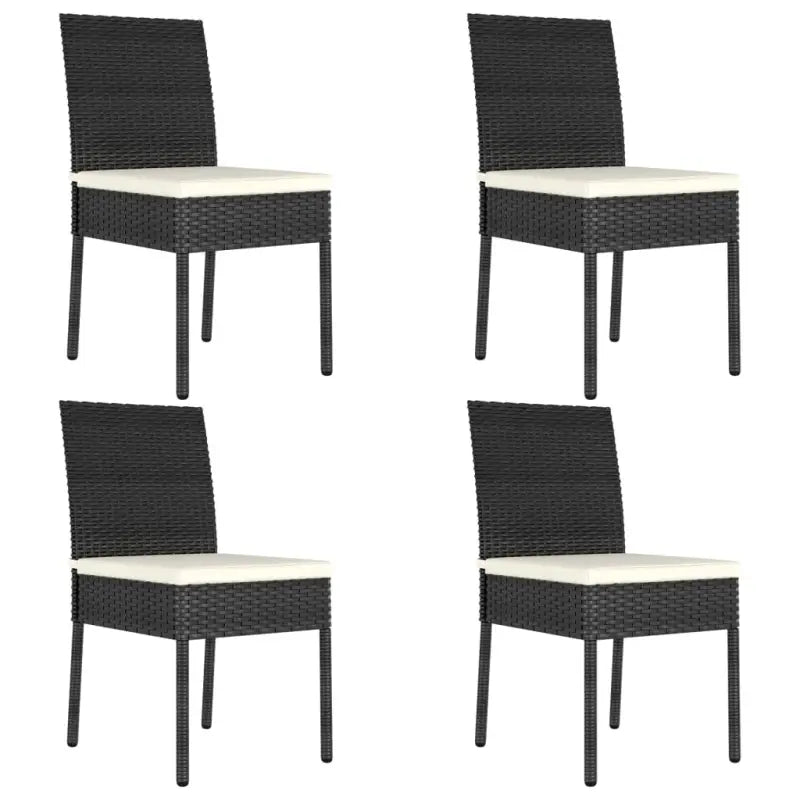 Tuinstoelen van poly rattan voor een moderne buitenruimte - Zwart / 4 / Ja - Tuinstoelen