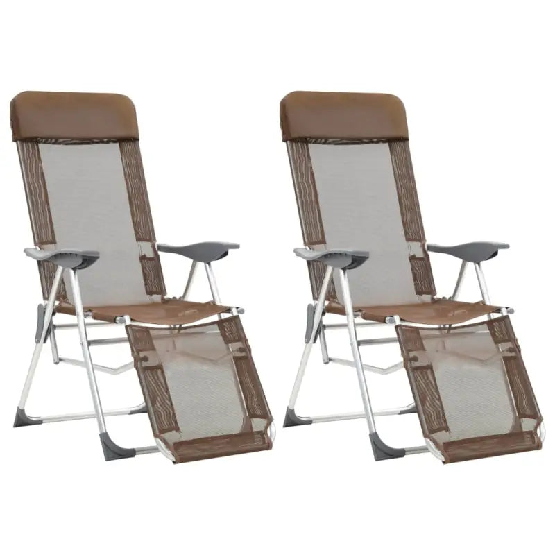 Tuinstoelen voor buitenactiviteiten met ademend textileen - Bruin / 2 - Tuinstoelen