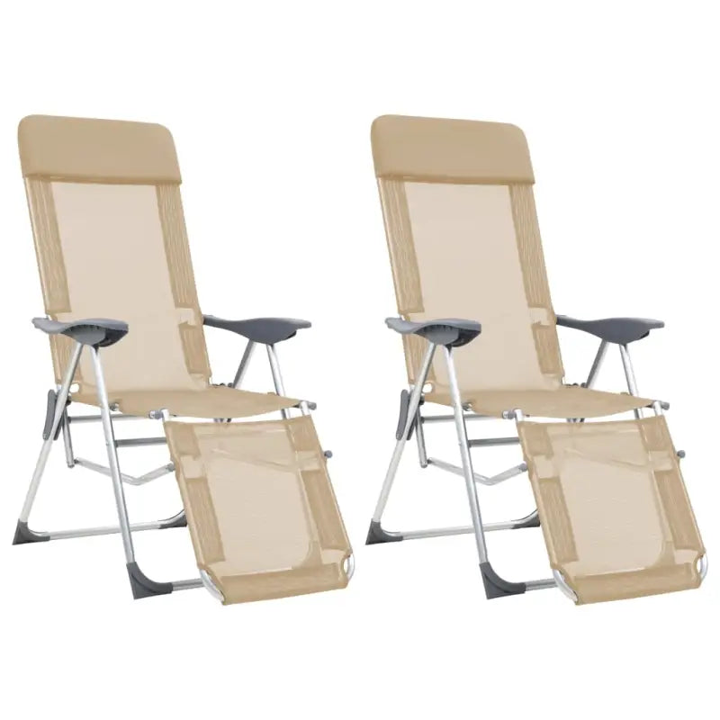 Tuinstoelen voor buitenactiviteiten met ademend textileen - Crème / 2 - Tuinstoelen
