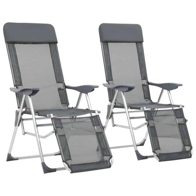 Tuinstoelen voor buitenactiviteiten met ademend textileen - Grijs / 2 - Tuinstoelen