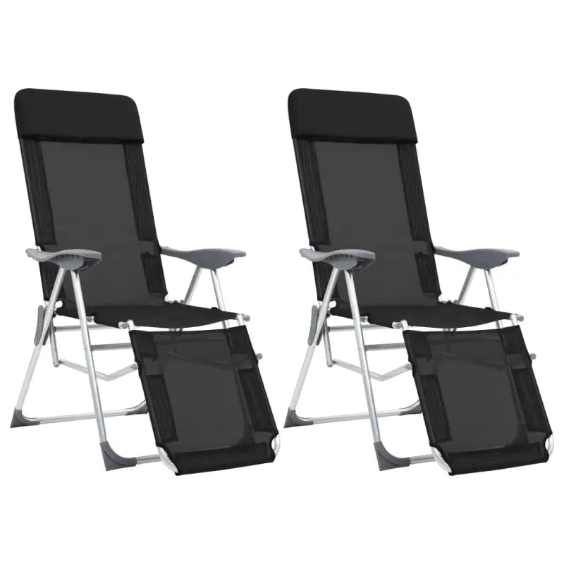 Tuinstoelen voor buitenactiviteiten met ademend textileen - Zwart / 2 - Tuinstoelen