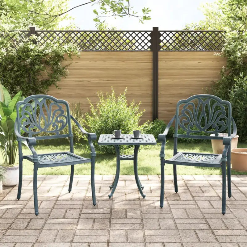 Tuinstoelenet voor dineren lezen en relaxen van gietaluminium - Groen / 2 - Tuinstoelen
