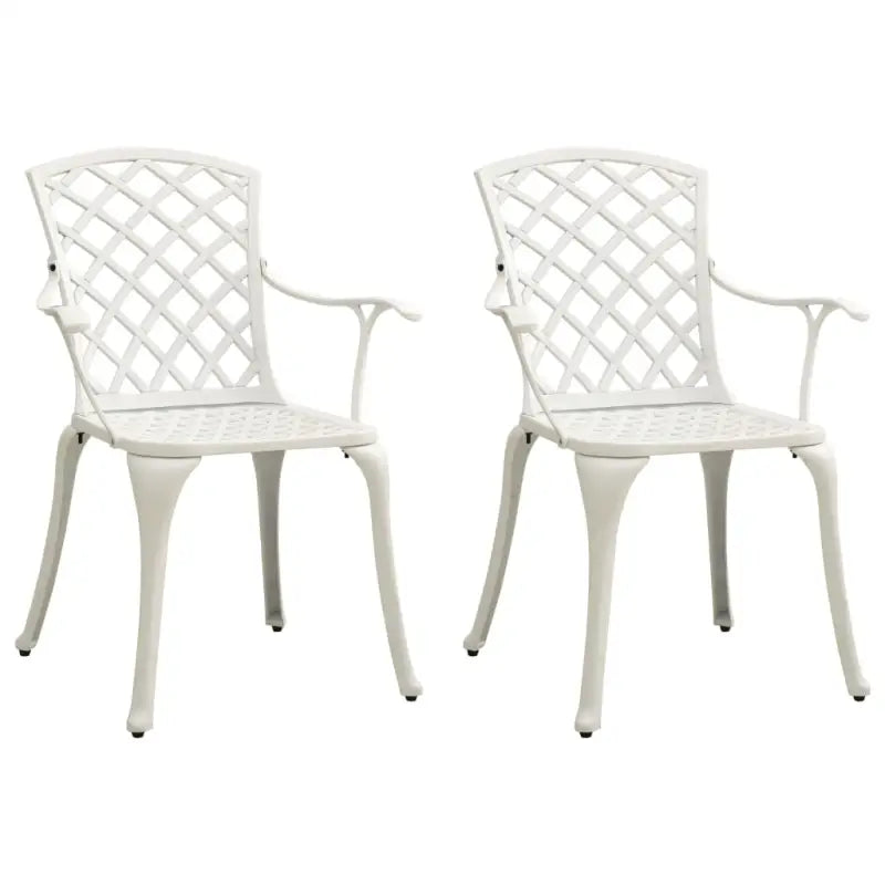 Tuinstoelenset van gietaluminium voor ontspannen tuinmomenten - Wit / 2 - Tuinstoelen