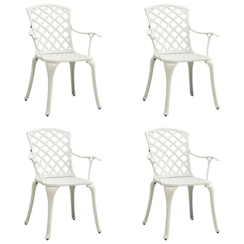 Tuinstoelenset van gietaluminium voor ontspannen tuinmomenten - Wit / 4 - Tuinstoelen