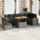 Tuinstoelset in beige materiaal met gepoedercoat staalafmetingen - grijs en donkergrijs / 3x hoek + Tafel + 3x midden