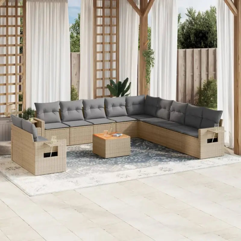 Tuinstoelset in grijs materiaal met gepoedercoat staal afmetingen - Beige en grijs - Tuinsets