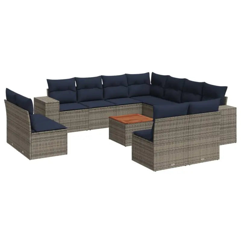 Tuinstoelset met grijs materiaal en gepoedercoat staal afmetingen - Grijs - Tuinsets