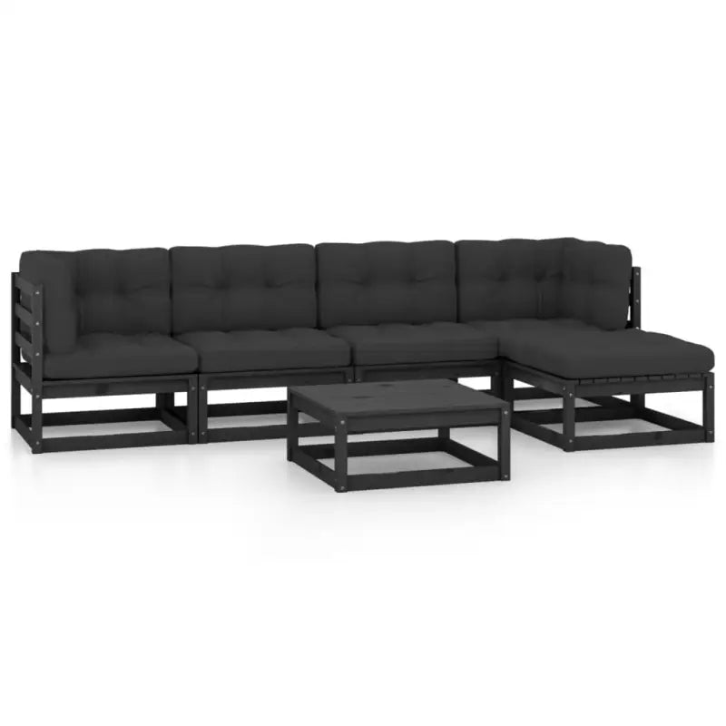 Tuinstoelset met massief grenenhout en rug- zijkussens voor comfortabel genieten - Tuinsets
