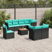 Tuinstoelset met poly rattan en gepoedercoat staal voor terras en tuin - Tuinsets