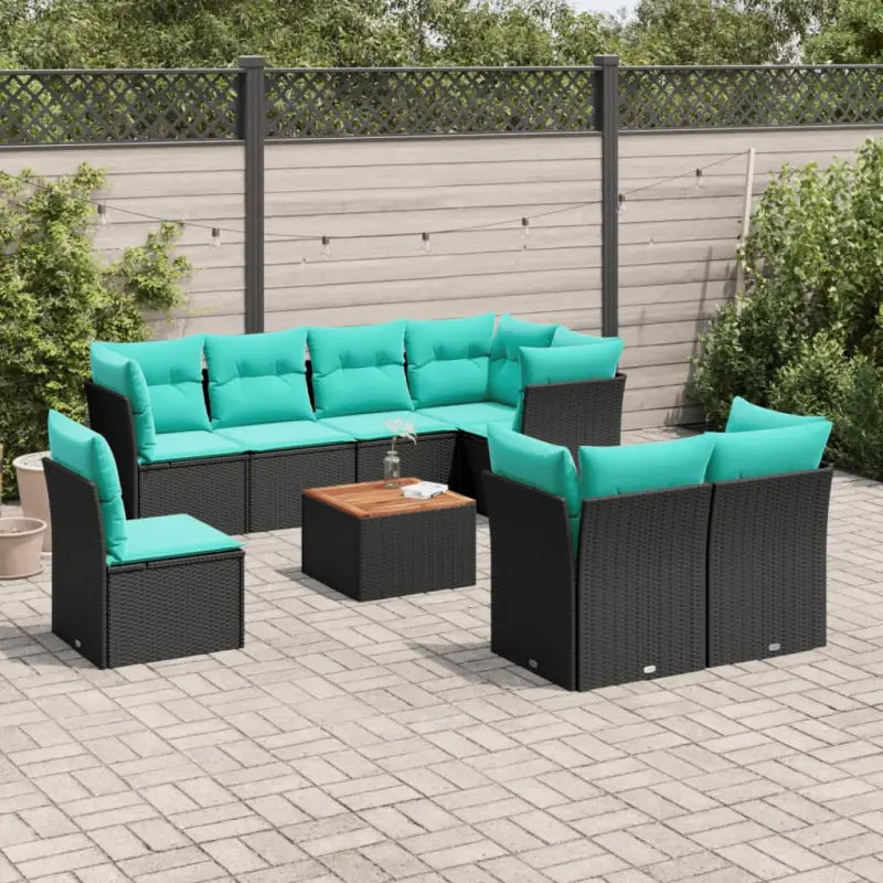 Tuinstoelset met poly rattan en gepoedercoat staal voor terras en tuin - Tuinsets