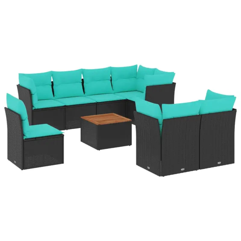 Tuinstoelset met poly rattan en gepoedercoat staal voor terras en tuin - Tuinsets