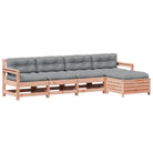 Tuinstoelset van massief douglashout met gelat ontwerp en modulair design - Tuinsets