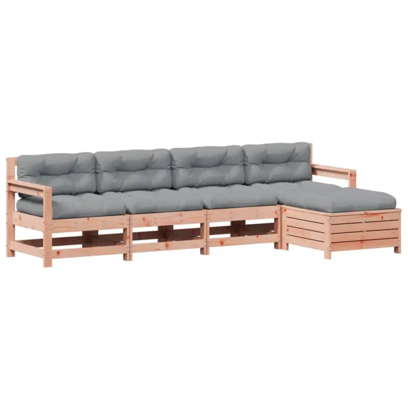 Tuinstoelset van massief douglashout met gelat ontwerp en modulair design - Tuinsets