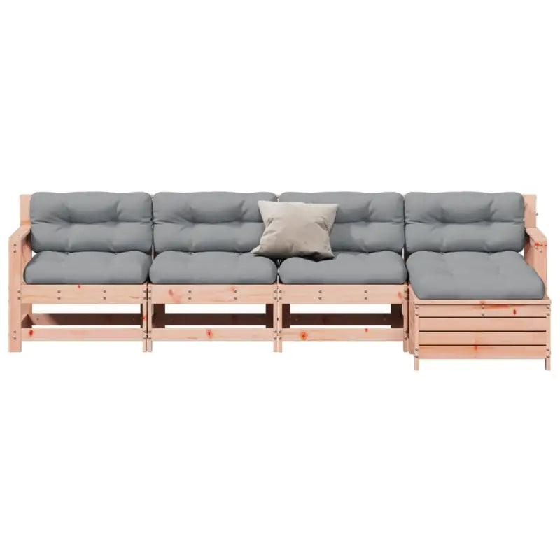 Tuinstoelset van massief douglashout met gelat ontwerp en modulair design - Tuinsets