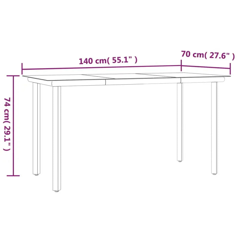 Tuinstoelset van poly rattan met gehard glas en eenvoudig schoonmaken - Tuinsets