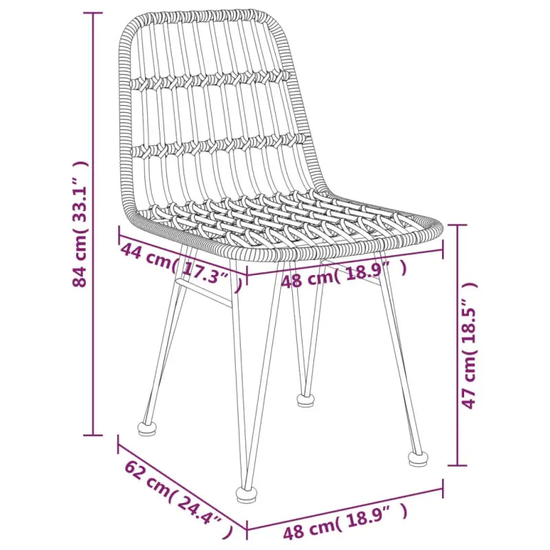 Tuinstoelset van poly rattan met gehard glas en eenvoudig schoonmaken - Tuinsets