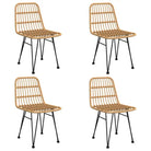 Tuinstoelset van poly rattan met gehard glas en eenvoudig schoonmaken - Tuinsets