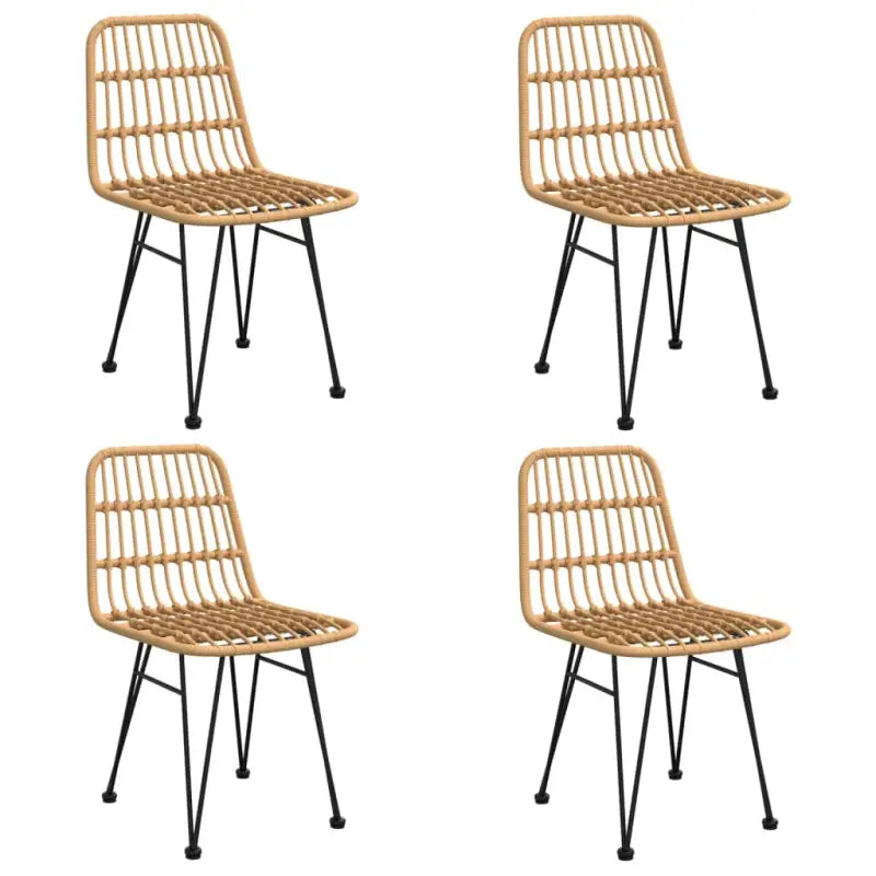 Tuinstoelset van poly rattan met gehard glas en eenvoudig schoonmaken - Tuinsets