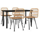 Tuinstoelset van poly rattan met gehard glas en eenvoudig schoonmaken - Tuinsets