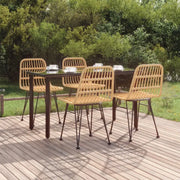 Tuinstoelset van poly rattan met gehard glas en eenvoudig schoonmaken - Tuinsets