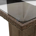 Tuintafel met gehard glas blad en duurzaam poly rattan - Tuintafels