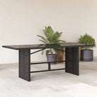 Tuintafel met gehard glas blad en duurzaam poly rattan - Zwart / 1 / Glas - Tuintafels