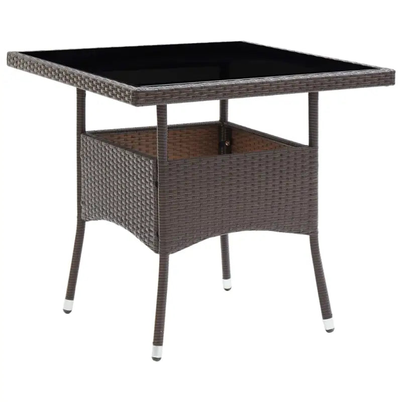 Tuintafel met gehard glas voor gezellige buiten dinertjes - Bruin / 1 - Tuintafels