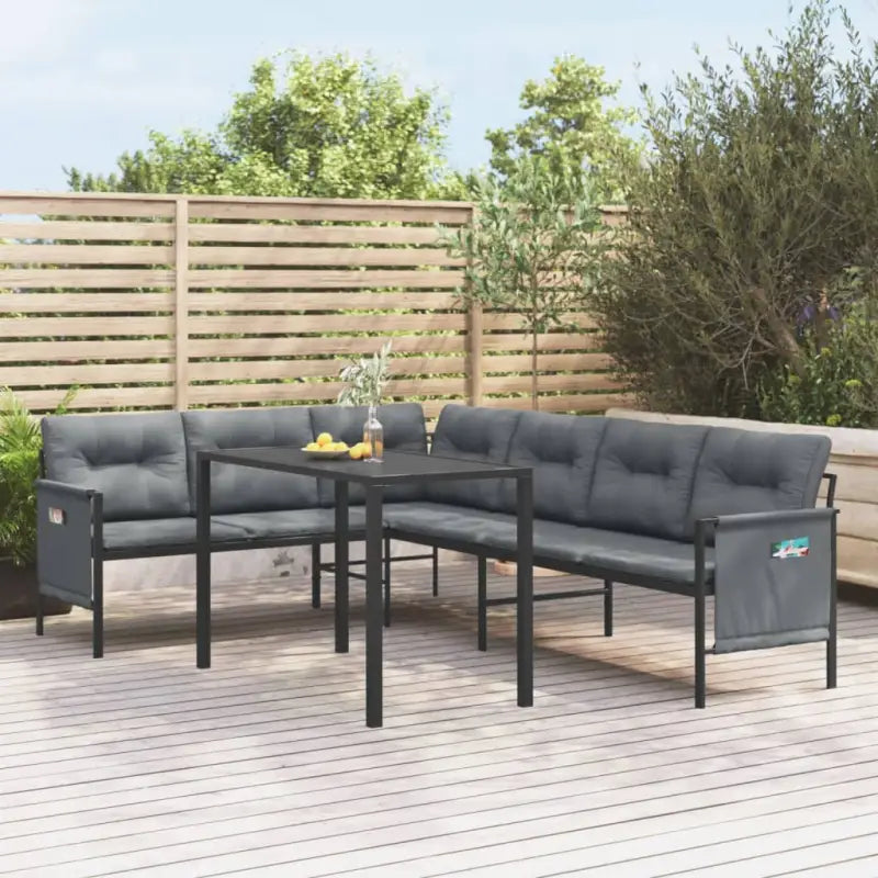 Tuintafel met gelat ontwerp en stabiel frame voor moderne buitenruimte - Tafel + hoek - Tuinsets