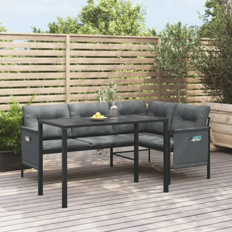 Tuintafel met gelat ontwerp en stabiel frame voor moderne buitenruimte - hoek + Tafel - Tuinsets