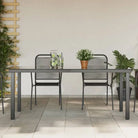 Tuintafel met glazen blad en aluminium frame voor tuin of terras - Zwart / 190 x 90 cm / 1 - Tuintafels
