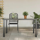 Tuintafel met glazen blad en aluminium frame voor tuin of terras - Zwart / 150 x 90 cm / 1 - Tuintafels