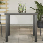 Tuintafel met glazen blad en aluminium frame voor tuin of terras - Zwart / 80 x 80 cm / 1 - Tuintafels