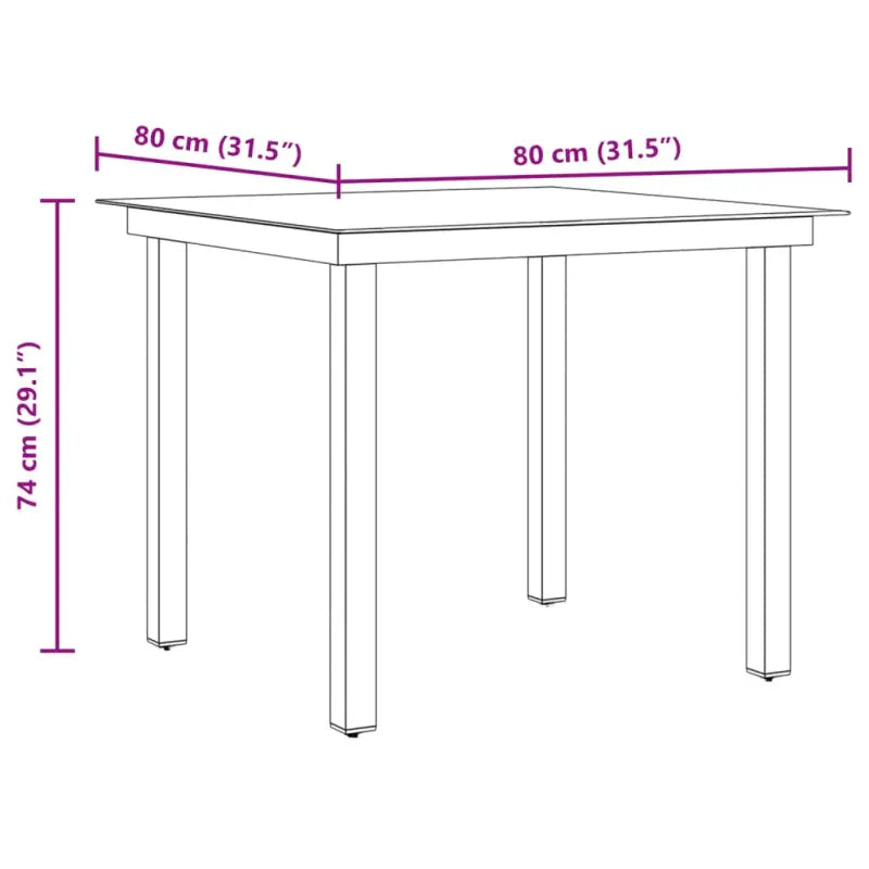 Tuintafel met glazen blad en aluminium frame voor tuin of terras - Tuintafels