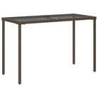 Tuintafel met glazen blad en poly rattan voor buiten gemakkelijk schoon - Tuintafels