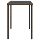 Tuintafel met glazen blad en poly rattan voor buiten gemakkelijk schoon - Tuintafels