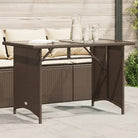 Tuintafel met glazen blad en poly rattan voor buitening - Bruin / 1 / Glas - Tuintafels