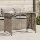 Tuintafel met glazen blad en poly rattan voor buitening - Grijs / 1 / Glas - Tuintafels