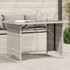 Tuintafel met glazen blad en poly rattan voor buitening - Lichtgrijs / 1 / Glas - Tuintafels