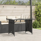 Tuintafel met glazen blad en poly rattan voor buitening - Tuintafels