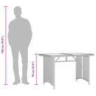 Tuintafel met glazen blad en poly rattan voor buitening - Tuintafels