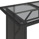 Tuintafel met glazen blad en poly rattan voor buitening - Tuintafels