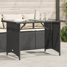 Tuintafel met glazen blad en poly rattan voor buitening - Zwart / 1 / Glas - Tuintafels