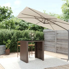 Tuintafel met glazen blad en poly rattan voor eenvoudig schoon plezier - Bruin / 105 x 80 x 110 cm / 1 - Tuintafels