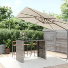 Tuintafel met glazen blad en poly rattan voor eenvoudig schoon plezier - Grijs / 145 x 80 x 110 cm / 1 - Tuintafels