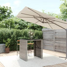 Tuintafel met glazen blad en poly rattan voor eenvoudig schoon plezier - Grijs / 105 x 80 x 110 cm / 1 - Tuintafels