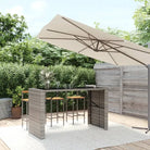 Tuintafel met glazen blad en poly rattan voor eenvoudig schoon plezier - Grijs / 185 x 80 x 110 cm / 1 - Tuintafels