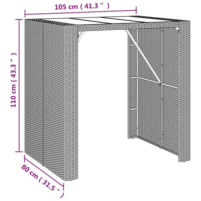 Tuintafel met glazen blad en poly rattan voor eenvoudig schoon plezier - Tuintafels