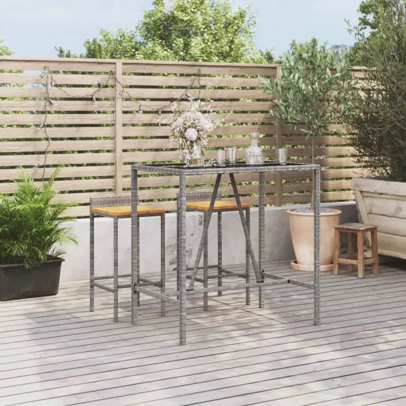 Tuintafel met glazen blad en poly rattan voor eenvoudig schoonmaken - Tuintafels