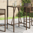 Tuintafel met glazen blad en poly rattan voor eenvoudig schoonmaken - Bruin / 70 x 70 x 110 cm / 1 - Tuintafels