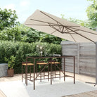 Tuintafel met glazen blad en poly rattan voor eenvoudig schoonmaken - Bruin / 180 x 70 x 110 cm / 1 - Tuintafels